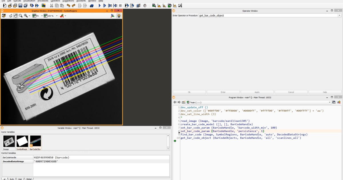 How to Read Bar Codes with MVTec HALCON