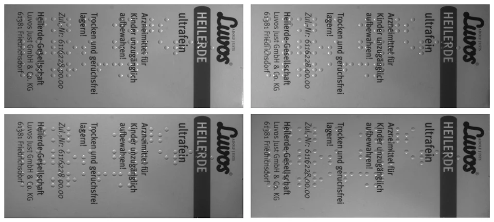 Photometric Stereo in HALCON displays an object with lighting from four directions for shape and texture analysis.