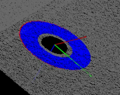 Detecting and marking a predefined measurement point on an automotive component.