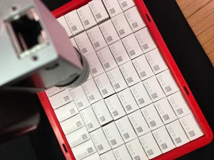 Parallel reading of data matrix codes using a machine vision system for fast and robust code decoding.