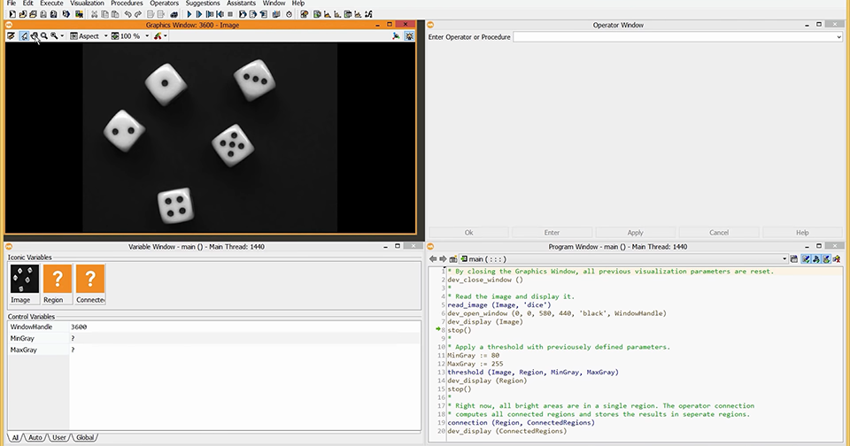 HDevelop Tutorial 01: GUI & Navigation