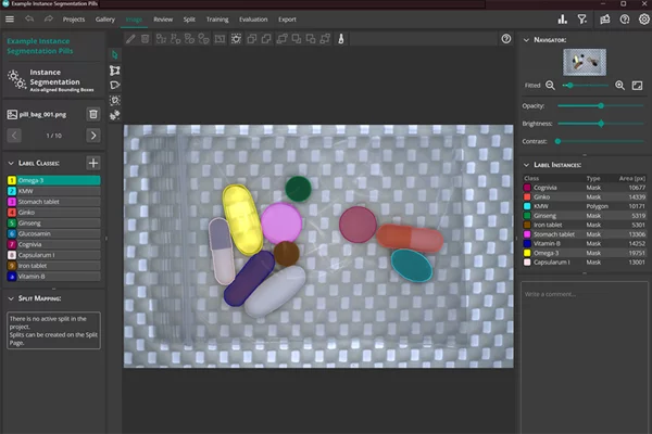 Preparation of the data in the MVTec Deep Learning Tool.