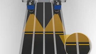 Coating width measurement with MVTec software