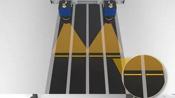 Coating width measurement with MVTec software