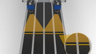 Coating width measurement with MVTec software