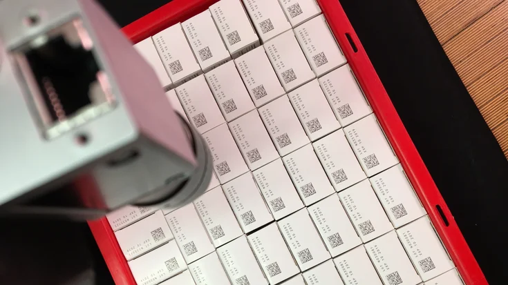 Parallel reading of data matrix codes using a machine vision system for fast and robust code decoding.