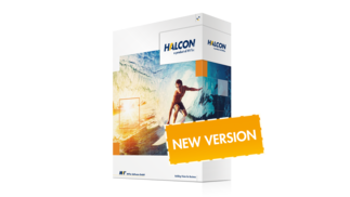 HALCON Softwarebox with an surfer on it