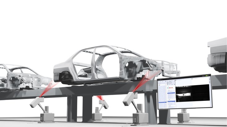 Body Positioning System using MVTec HALCON to determine the 3D position of car bodies with millimeter precision in a welding shop.