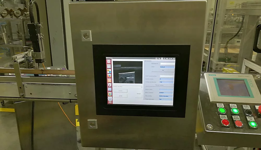 Touch screen monitor used by the operator to control and monitor the vision inspection system.