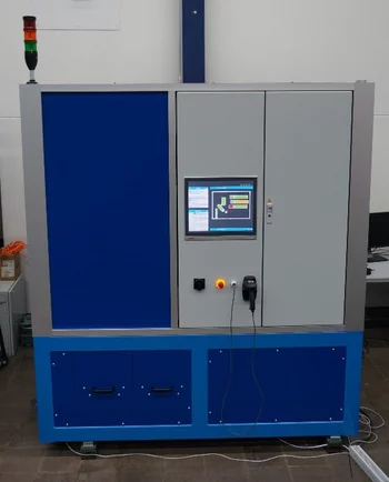 Vision-based assembly system using HALCON to identify workpieces and determine position and orientation for robotic assembly.