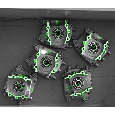 Calculating the 3D pose of objects by finding the trained deformable model.