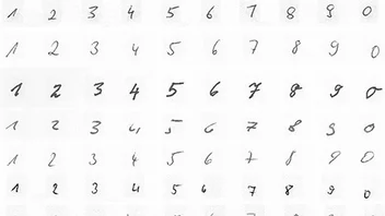 Handwritten digits from 0–9, reliably recognized by pre-trained OCR models.