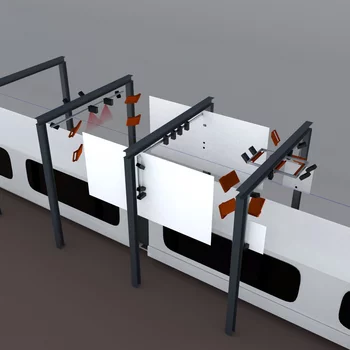 Automated camera-based roof inspection system using machine vision to detect defects on high-speed trains.