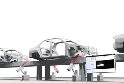 Body Positioning System using MVTec HALCON to determine the 3D position of car bodies with millimeter precision in a welding shop.