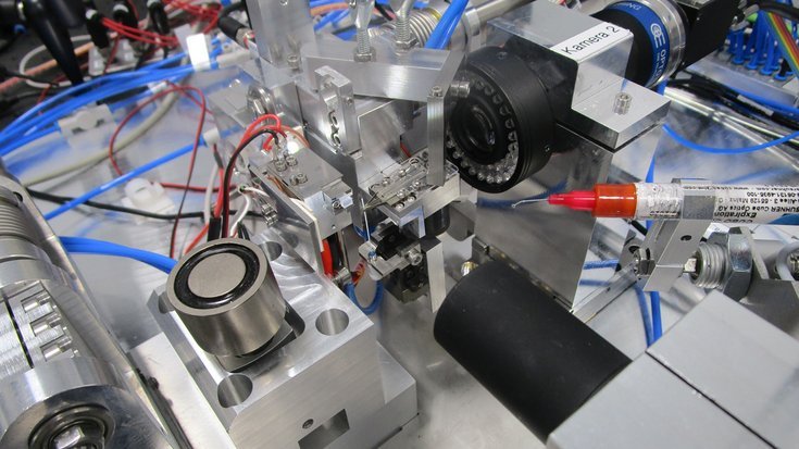 Fully automated assembly process using machine vision and precision automation equipment.