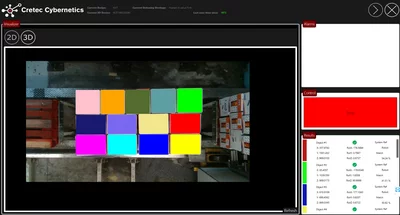 Machine vision detects the position of cartons on a pallet using a small number of images for warehouse automation.