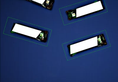 Machine vision localization of food products enabling first-in-first-out pick-and-place handling by a robot.