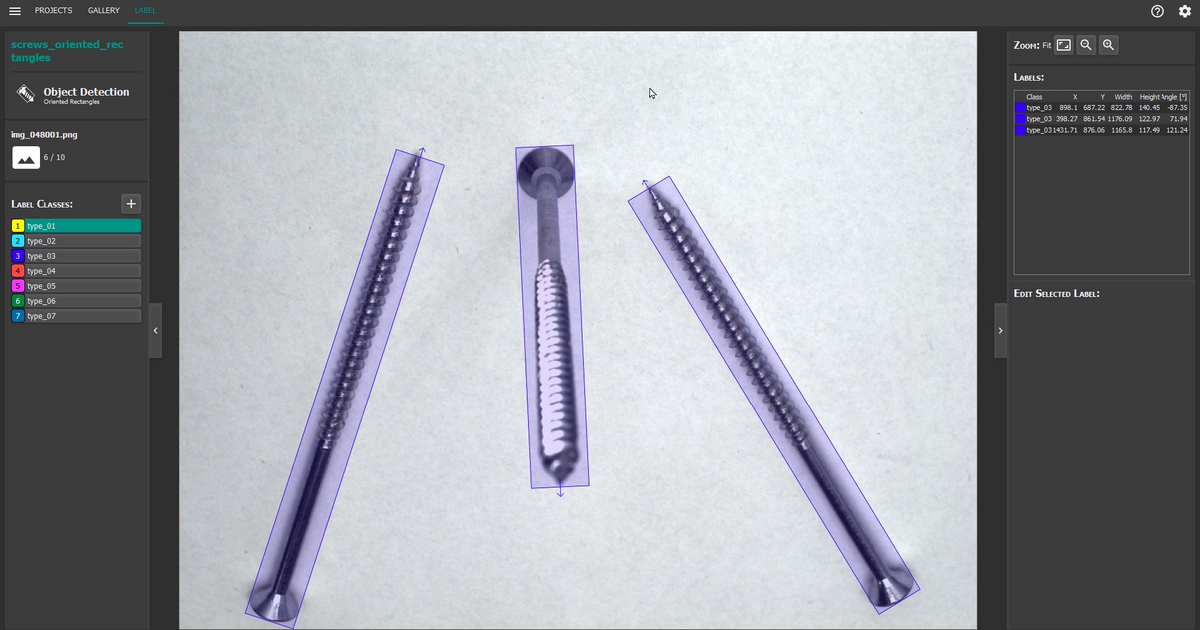 Draw oriented rectangles with the MVTec Deep Learning Tool