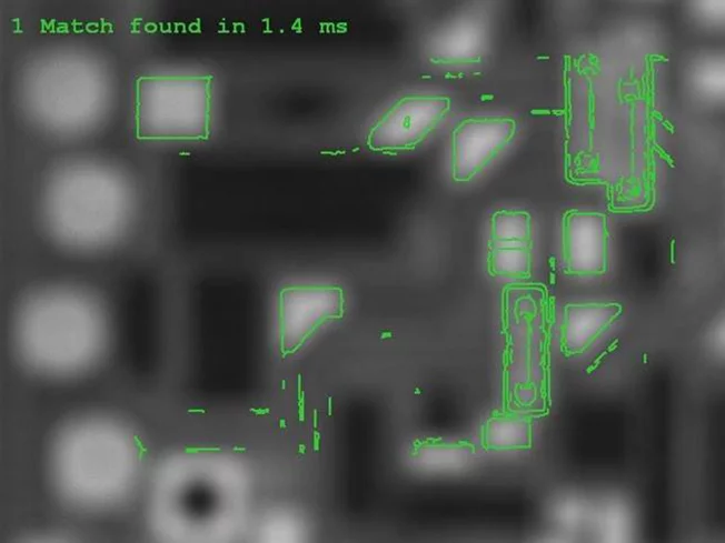 Objects are reliably found even in blurred images with MVTec software.