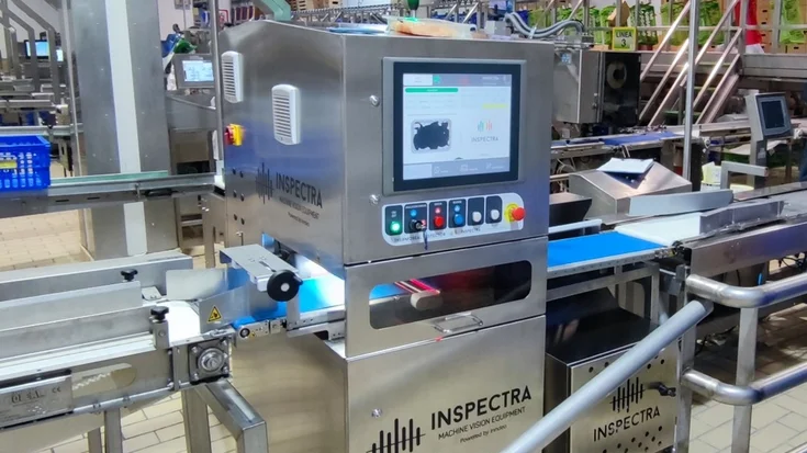 Fully automated packaging inspection system using machine vision for inline quality control in food packaging.