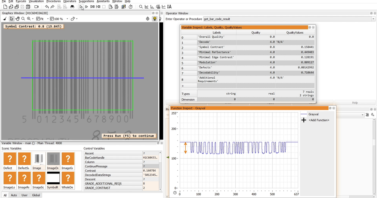 Print Quality Inspection of Bar and Data Codes with MVTec HALCON